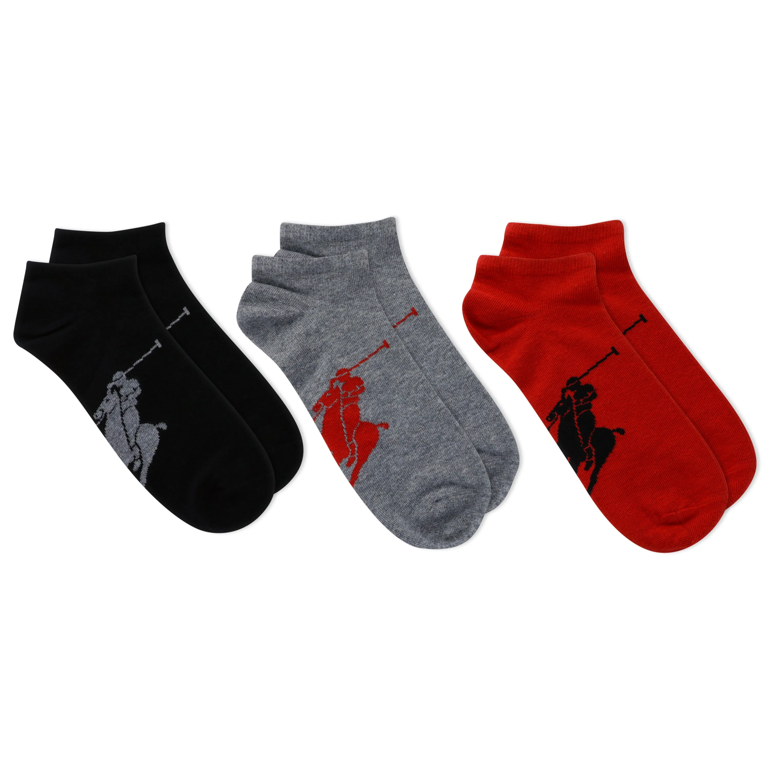 Polo Ralph Lauren Men's  3-Pack  Big Polo Player No Show Ped Sock