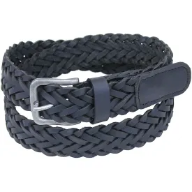 Premium Black Leather Braided Belt #BT97360BK