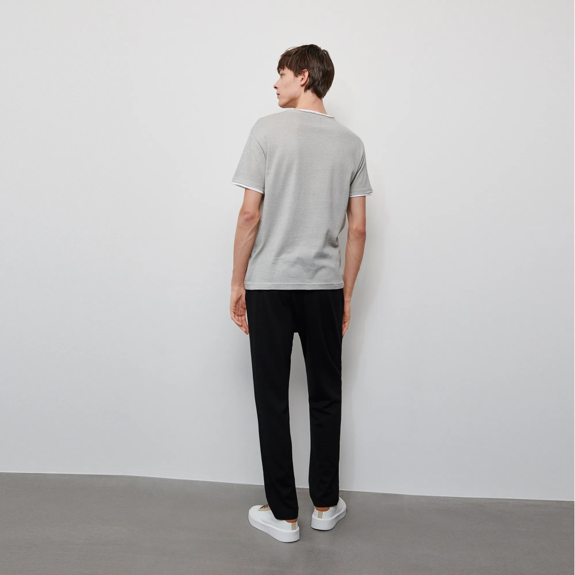 RS - Men 'Gray' Double layer hem Cotton T-shirt RS355