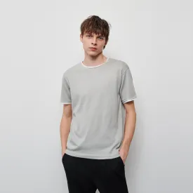 RS - Men 'Gray' Double layer hem Cotton T-shirt RS355