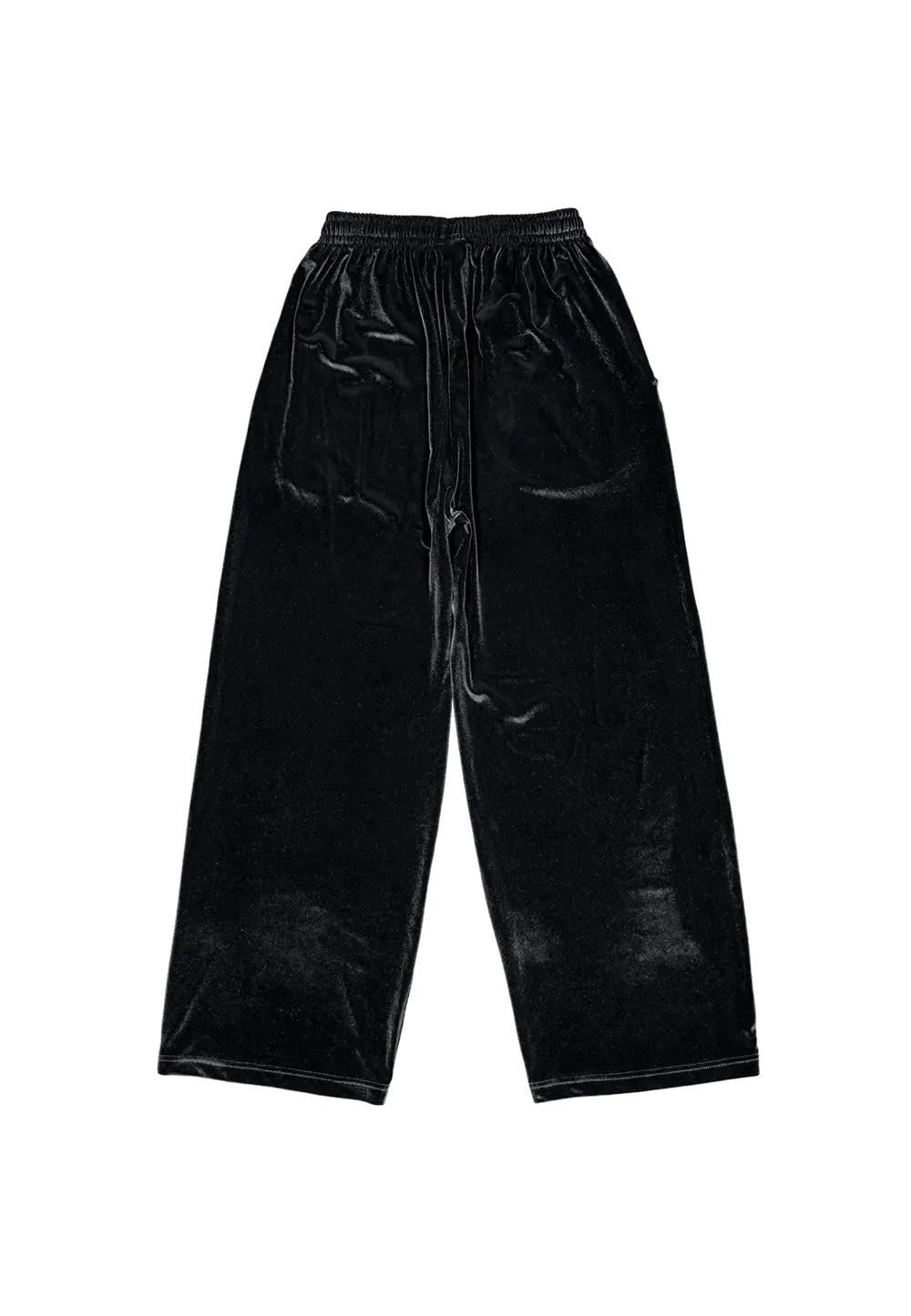 Signature velour wide pants black