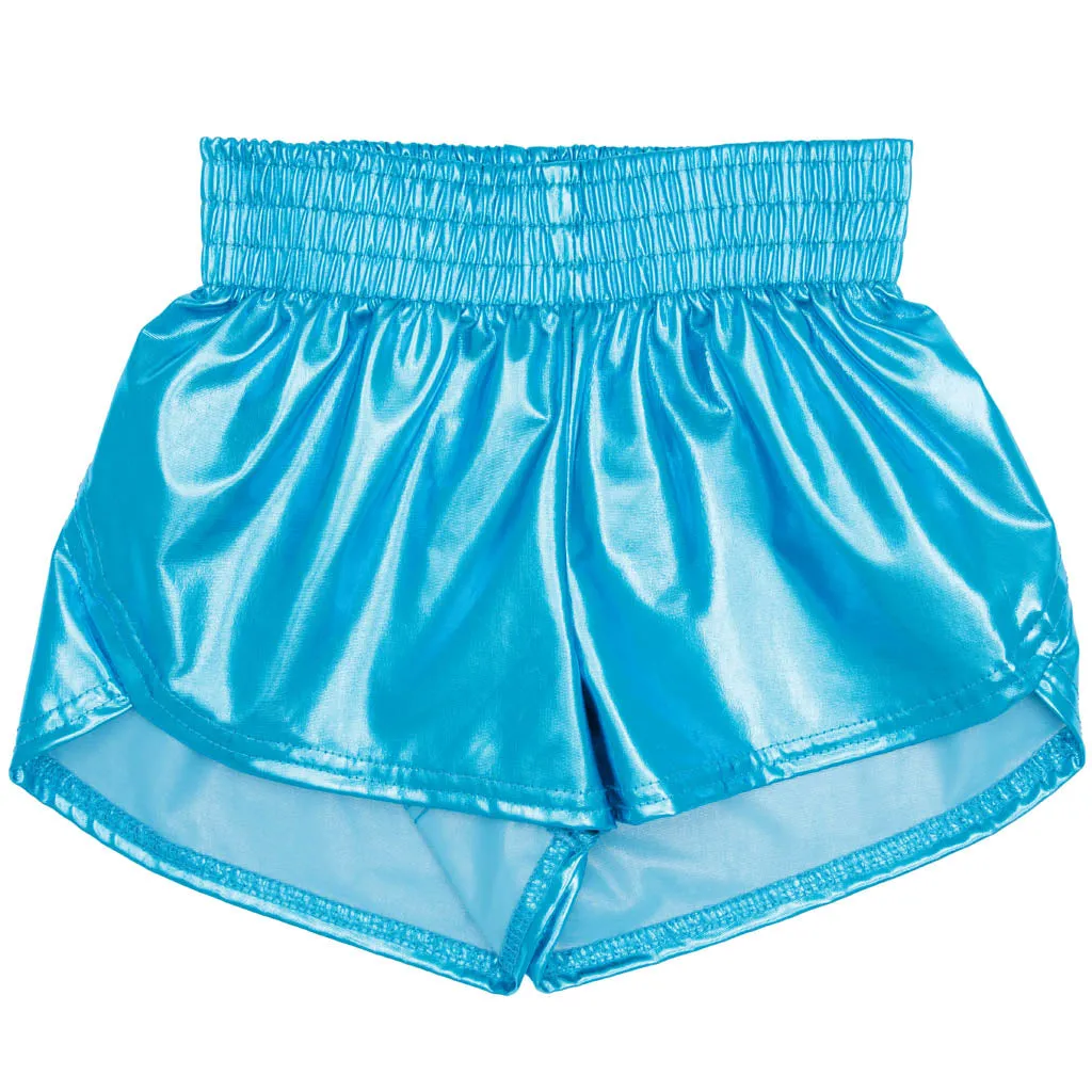 Steph Shorts Metallic- Turquoise