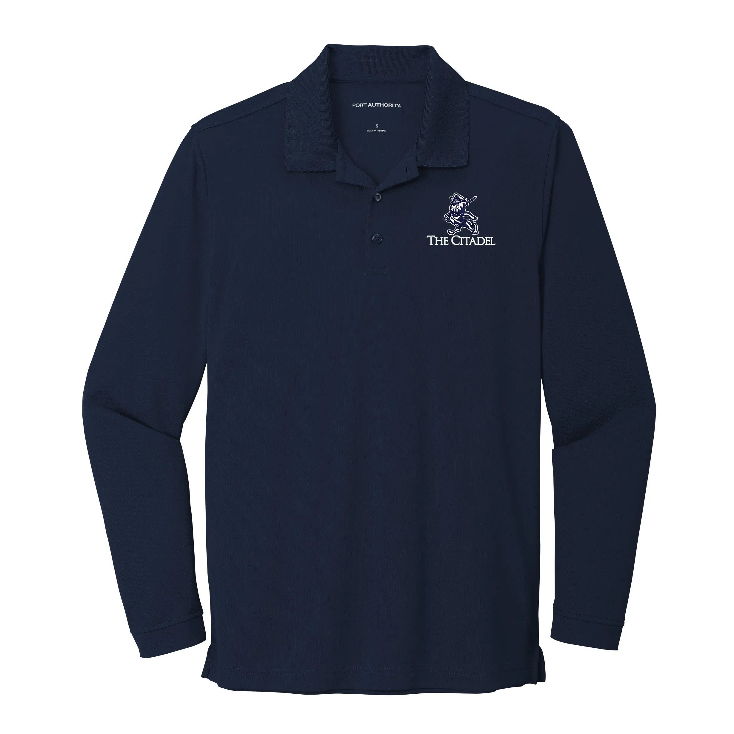 The Citadel, Marching Bulldog,  UV Micro-Mesh Long Sleeve Polo Shirt