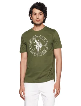 U.S. Polo Assn. Men's Solid Regular Fit T-Shirt Green