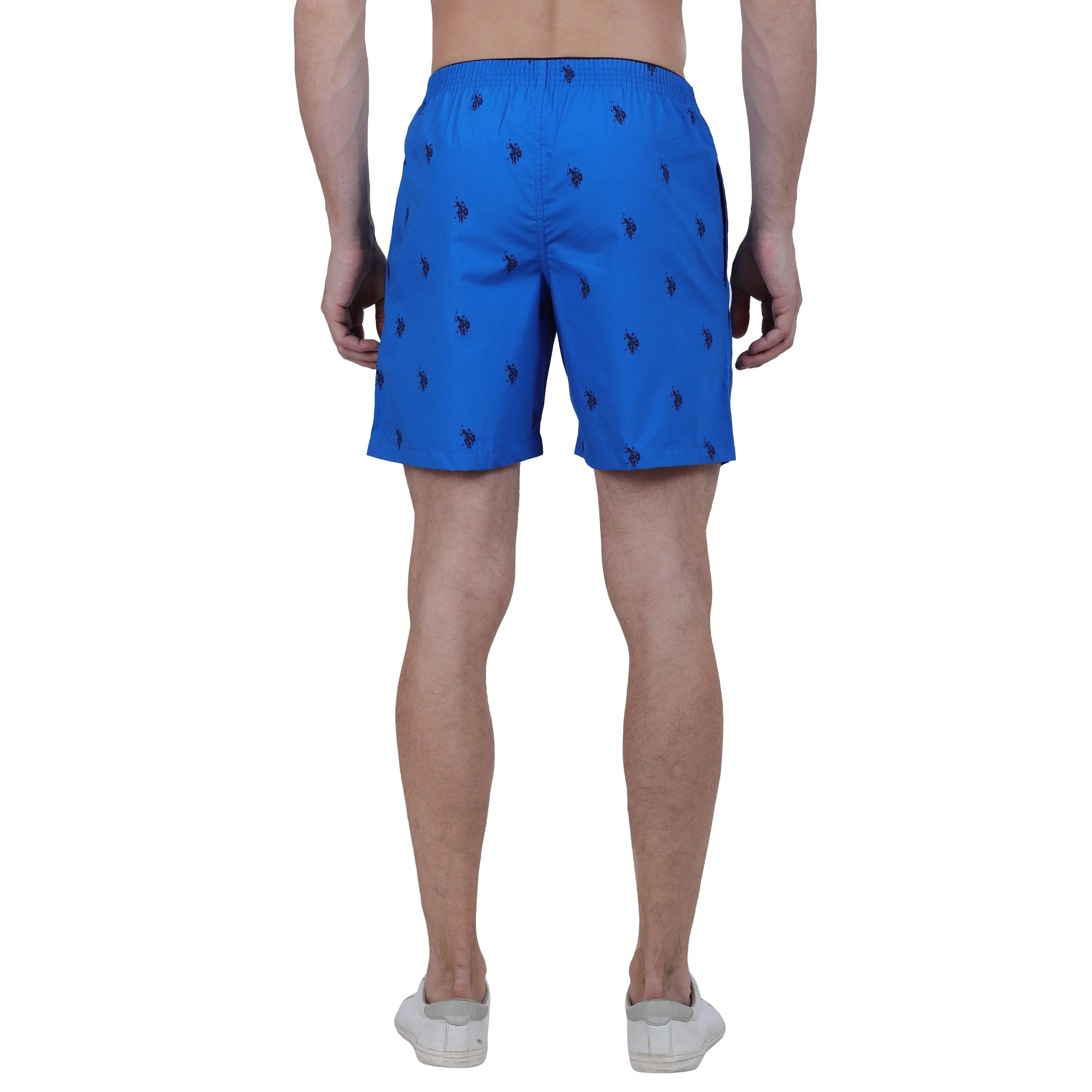 US Polo Printed Blue Boxer Shorts for Men