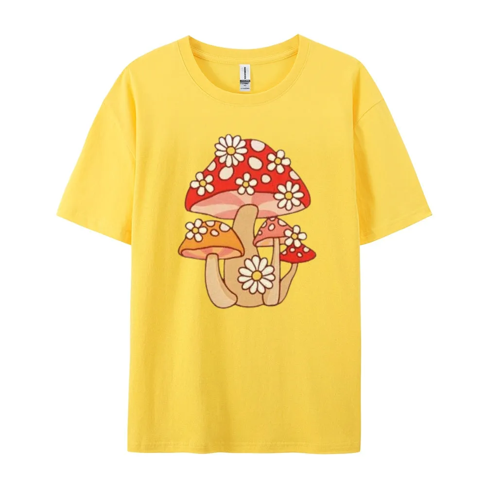 Women Mushroom Print Graphic T-shirt