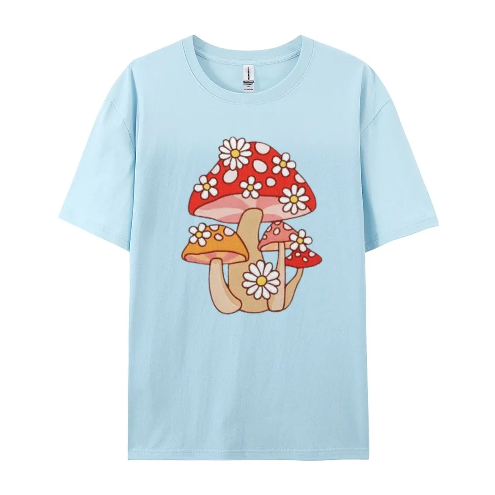 Women Mushroom Print Graphic T-shirt