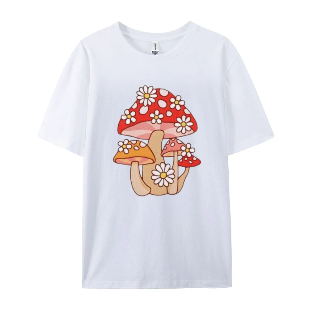 Women Mushroom Print Graphic T-shirt