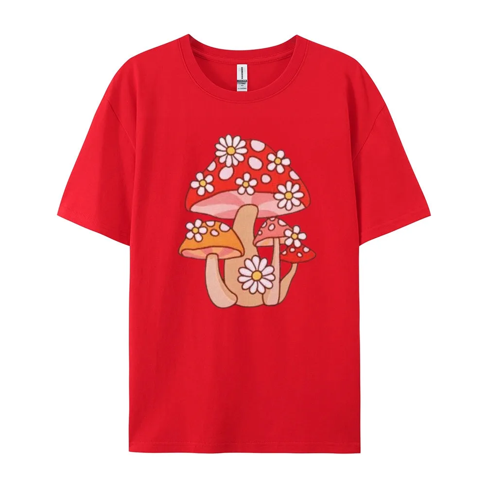 Women Mushroom Print Graphic T-shirt