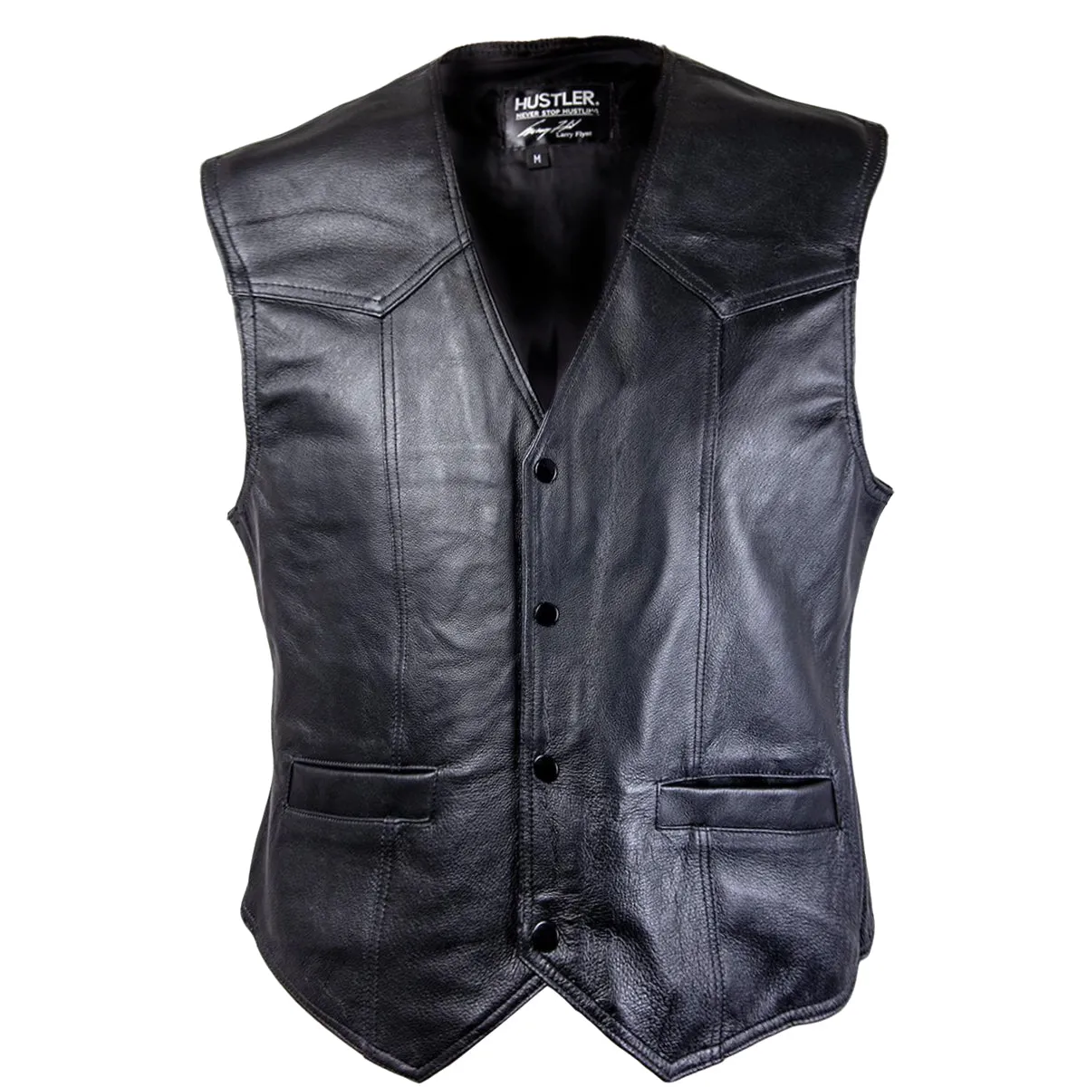 Xelement HSVT 230 Motorcycle Leather Vest For Men - Est. 1974 - Premium Genuine Biker Club Gilet