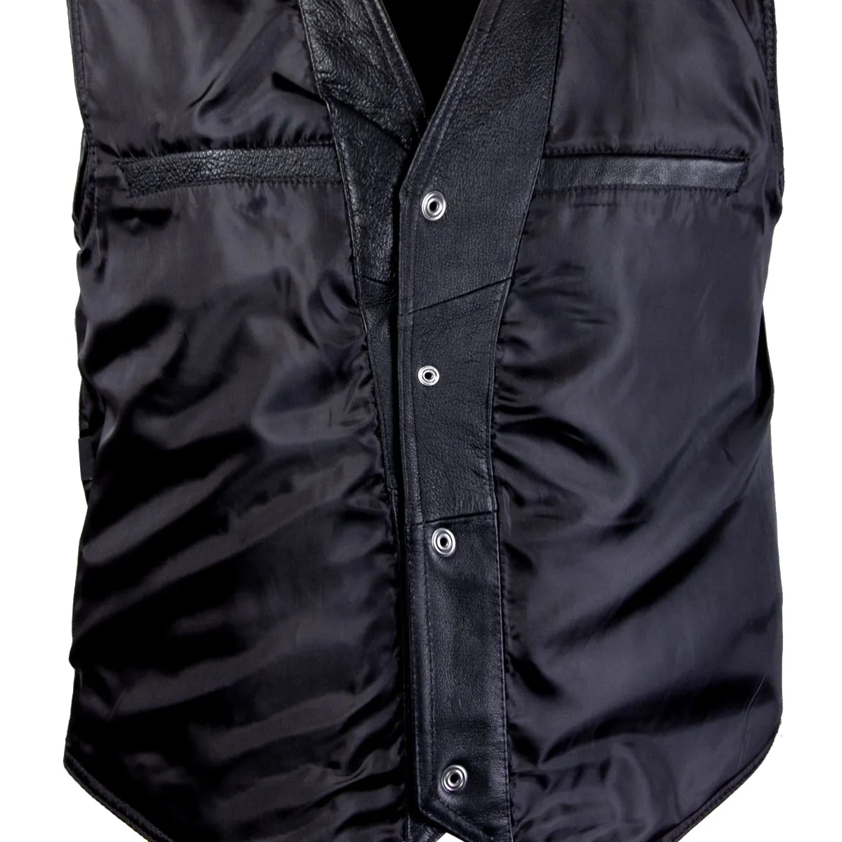 Xelement HSVT 230 Motorcycle Leather Vest For Men - Est. 1974 - Premium Genuine Biker Club Gilet